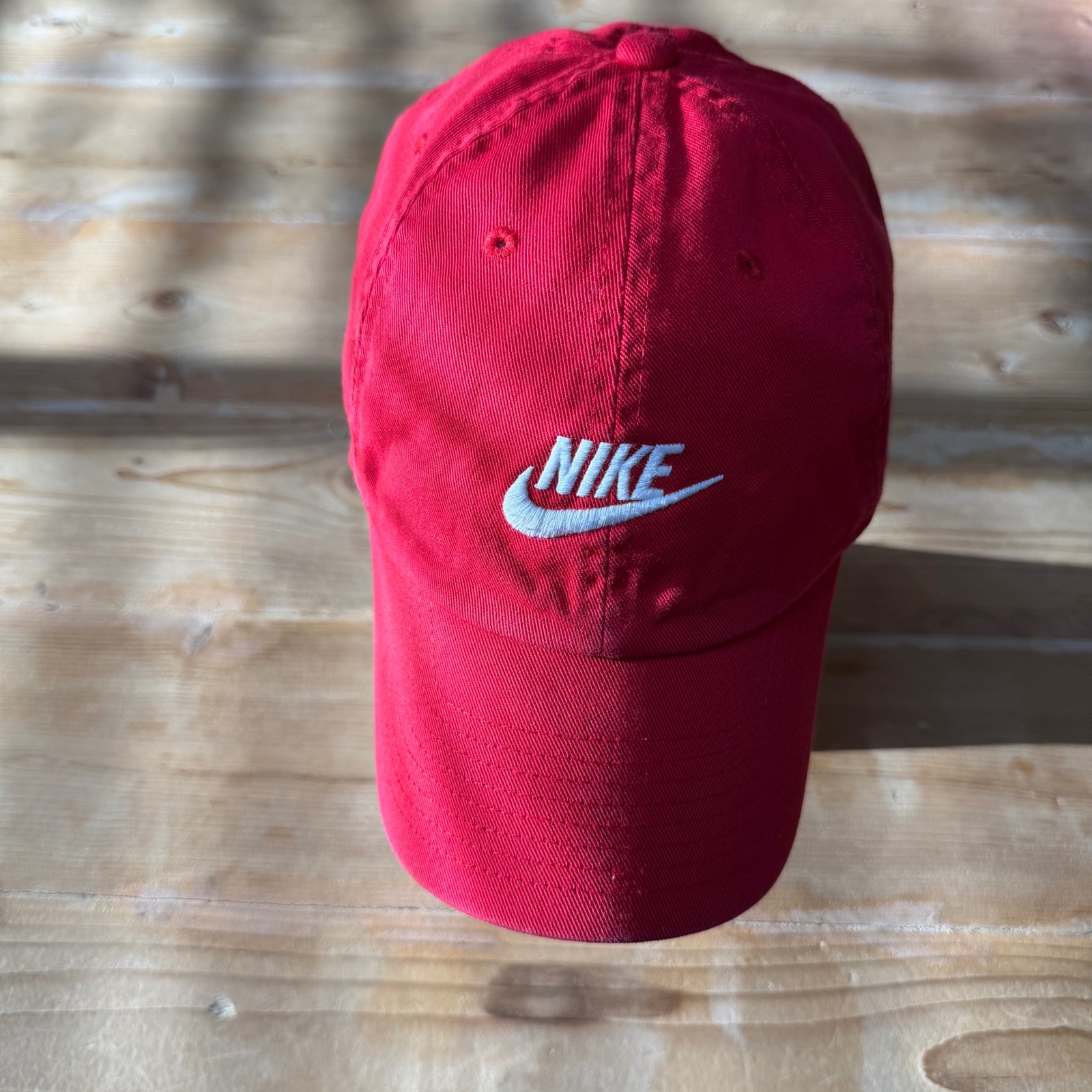 Nike Heritage86 Red Adjustable Hat Mens Futura Logo Strapback Cap